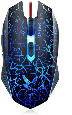 

MFTEK Multicolor LED Backlit Wired Gaming Mouse with Unbreakable ABS Body, 3 Color Change, Black Gaming Accessory Kit(Black, For PS)
