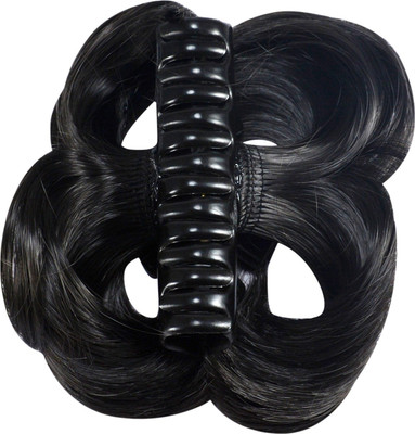 

Saamarth Impex Synthetic Hair Extension Bun Wig With Clip Silky Hair Bun-Black Hair Clip(Black)