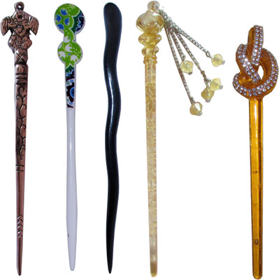 

Twist Combo of Multi Color Juda Sticks Bun Stick(Multicolor)