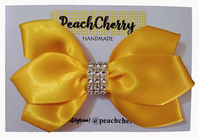 

PeachCherry Glamour Satin Yellow Hair Clip Large 5.5 inches Hair Clip(Yellow)