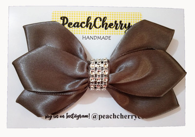 

PeachCherry Glamour Satin Grey Hair Clip Large 5.5 inches Hair Clip(Grey)
