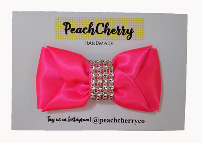 

PeachCherry Elegant Satin Bright Pink Hair Clip 4 inches Hair Clip(Pink)