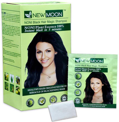 

Hair New Moon (Pack of 10 pcs) Noni herbal shampoo black Hair Color(Black)