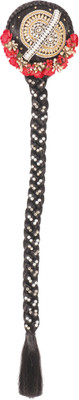 

HONBON Wig Juda Choti With Stone Work for Women And Girls, Extension 24-26 Inches (Black Hair Extension