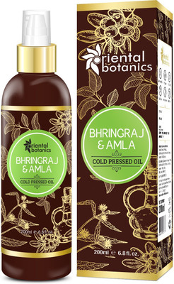 

Oriental Botanics Bhringraj & Amla Cold Pressed Oil - (No Mineral Oil, Silicon or Paraben) Hair Oil(200 ml)