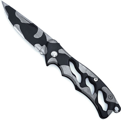

Military Green Camp Print Pocket Folding Knife Pocket Knife(Black, Grey)