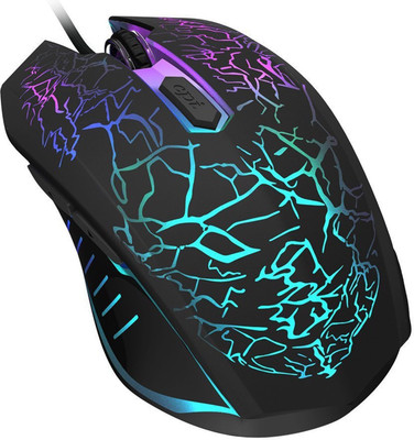 

TecMac Cracking Design, 2400 DPI Gaming Mouse with 7 LED Automatic Change Color for Computer/PC/Laptop, 4 Adjustable DPI Levels with 6 Buttons for Gaming/Gamer Wired Mechanical Gaming Mouse(USB 2.0, Black)