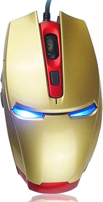 

TecMac Iron Man Design 2400 DPI 6D Wired Mechanical Gaming Mouse(USB 2.0, Gold)