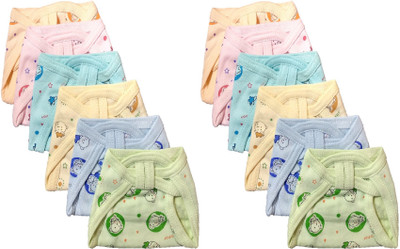 

Baby Shopiieee Reusable washable Cotton Cloth Printed Diaper / Langot / Nappy for new born baby (0-3 Months Pack of 12, Multicolor