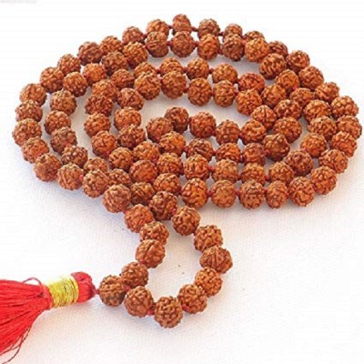 Jaipur Gemstone 5 mukhi Rudraksha Mala Natural beads mala Wood Chain