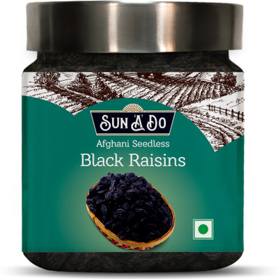 

SUN'A'DO Afghani Seedless Black Raisins - 200g Raisins(200 g, Plastic Bottle)