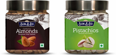 

SUN'A'DO Dry Fruit Combo Pack - Almonds & Pistachios (Roasted & Salted) 200gm Each Assorted Nuts(400 g, Plastic Bottle)