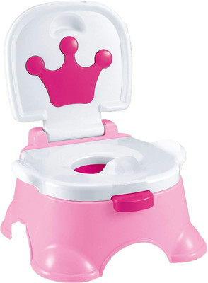 

Sunshine Gifting Crown Step Stool Potty Chair, Pot Seat, with 4 Tune Music, Pink Potty Box(Multicolor)