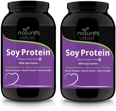 

Natures Velvet Lifecare Soy Protein, Vegetarian and Natural, 1000 gms - Pack of 2 Plant-Based Protein(2 kg, unflavour)