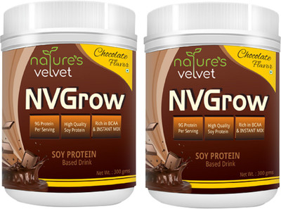 

Natures Velvet Lifecare NVGrow, Soy Based Drink, 300 Gms - pack of 2 Plant-Based Protein(900 g, chocolate)