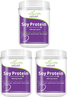 

Natures Velvet Lifecare Soy Protein, Vegetarian and Natural, 300 gms - Pack of 3 Plant-Based Protein(900 g, unflavour)