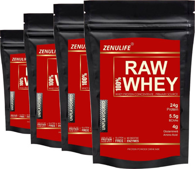 

zenulife 100% Raw Whey Protein Unflavoured 50 GM Pack of 4 (200 Gm) Whey Protein(200 g, unflavoured)