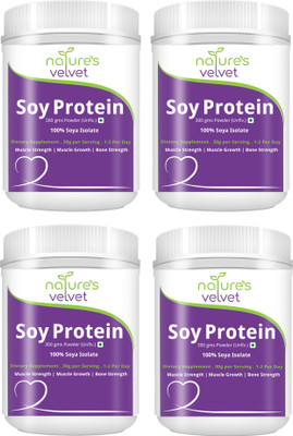 

Natures Velvet Lifecare Soy Protein, Vegetarian and Natural, 300 gms - Pack of 4 Plant-Based Protein(1200 g, unflavour)