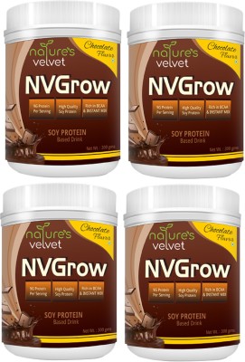 

Natures Velvet Lifecare NVGrow, Soy Based Drink, 300 Gms - pack of 4 Plant-Based Protein(1200 g, chocolate)