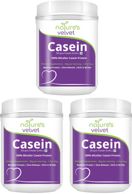 

Natures Velvet Lifecare 100% Casein Protein, Vegetarian and Natural, 300 gms - Pack of 3 Casein Protein(900 g, unflavour)