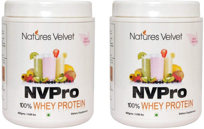 

Natures Velvet Lifecare NVPRO, 100% Whey Protein, 400gms, Natural and Vegetarian - Pack of 2 Whey Protein(800 g, unflavour)