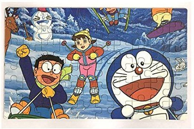 

Happy GiftMart Fun Doraemon 60 Pieces Wooden Jigsaw Puzzle Multicolor Cartoon Puzzle for Kid 22.5 cm x 13.8 cm(60 Pieces)