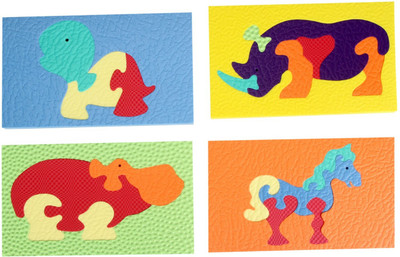 

Funjoy Whizkid Puzzles - Animals - Tortoise, Hippo, Horse, Rhino(18 Pieces)