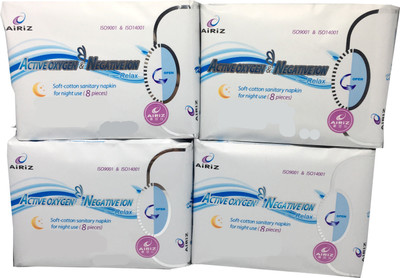 

Tiens aiRiZ - ACTIVE OXYGEN & NEGATIVEION RELEX SOFT COTTEN SANITARY NAPKIN FOR NIGHT USE -(32 PIECES) Sanitary Pad(Pack of 32)