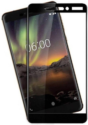 Macberry Tempered Glass Guard for Nokia 6.1 2018 (Black)(Pack of 1)