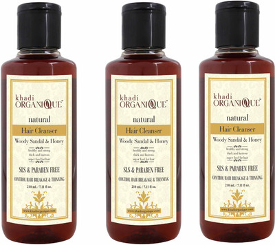 

KHADI ORGANIQUE WOODY SANDAL & HONEY HAIR CLEANSER (SHAMPOO) SLS & PARABEN FREE 630 ML PACK OF 3(630 ml)