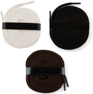 

Fashion Gateway 36 Inch Sports Shoe Cotton 15 Shoe Lace(White, Black, Brown Set of 3)
