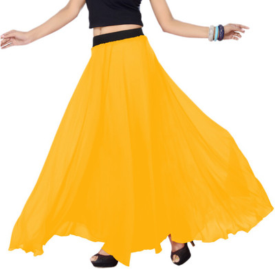 Sttoffa S Solid Women Regular Yellow Skirt