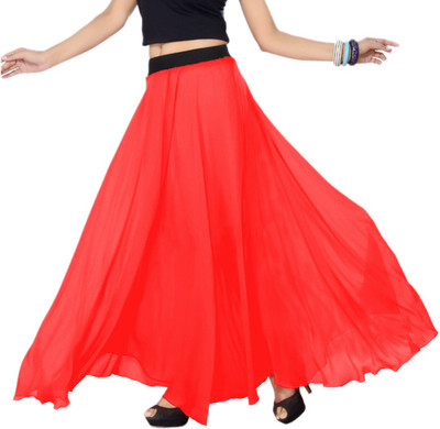 Sttoffa S Solid Women Regular Red Skirt