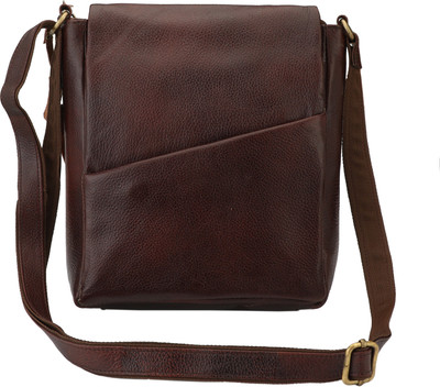 

U Carry Me Men & Women Casual, Formal Brown Genuine Leather Sling Bag