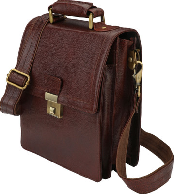 

U Carry Me Men & Women Casual, Formal Brown Genuine Leather Sling Bag