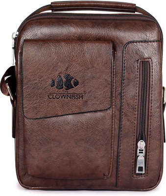 

The Clownfish Men & Women Evening/Party Brown Leatherette Sling Bag