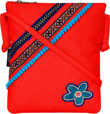 

Anekaant Women Casual Red Cotton Sling Bag