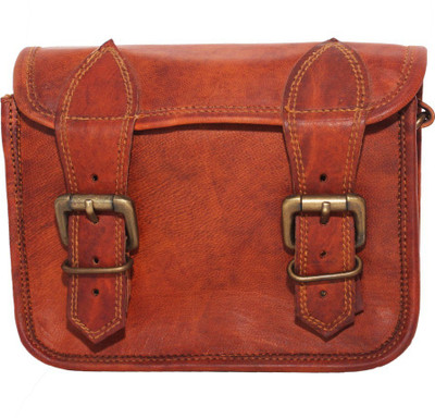 

The Rajasthali Girls Casual, Formal, Evening/Party Brown Leatherette Sling Bag