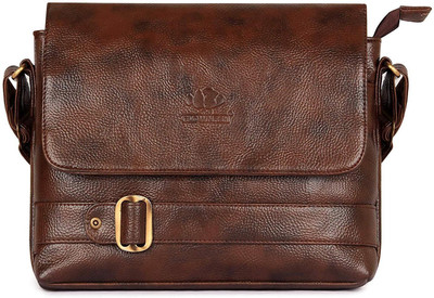 

The Clownfish Men & Women Casual, Evening/Party Brown Leatherette Sling Bag