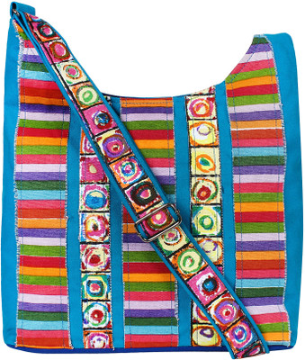 

Anekaant Women Casual Blue, Multicolor Cotton Sling Bag