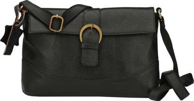 

U Carry Me Women Casual, Formal Black Genuine Leather Sling Bag