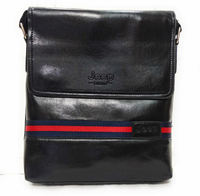 

jeep buluo Men & Women Formal, Casual Black Synthetic Leather Sling Bag