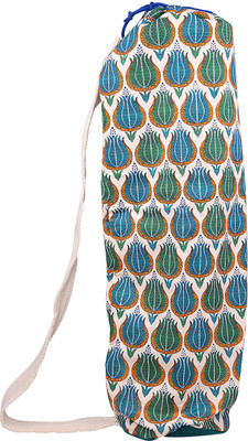Rural Effort Pure Cotton Block Print Yoga Mat Bag(Orange, Drawstring Bag) Flipkart