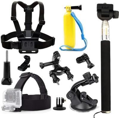 

Action Pro 1 Accessory Kits for APEMAN/DBPOWER/Lightdow/Cymas/AKASO Waterproof Sports Action Camera,Head Strap,Floaty Grip Handle Pole,Bike Roll Bar Mount and Chest Strap(Black)