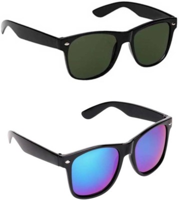 layd Wayfarer Sunglasses(For Men & Women, Black, Blue)