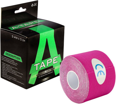

A-TAPE Synthetic Kinesiology Tape Waterproof (5 Mtr X 5 Cm) Knee, Calf & Thigh Support (, Pink