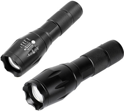 Care 4 Cree Xlm - t6 Small sun Zoom able High power Long range Rechargeable flashlight Waterproof 5 Modes torch light (pack of 2 ) with Rechargeable battery and charging kit for both torches Torch(Black, 14 cm, Rechargeable)