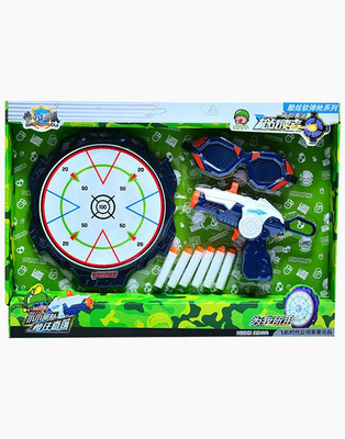 

OWO Soft Bullet Gun Blue Flame With Board And Eye Security Frame Toy(Blue)