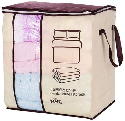 

Aeoss Portable Clothes Storage Bag Organizer Folding Closet Organizer for Pillow Quilt Blanket Bedding(Brown)