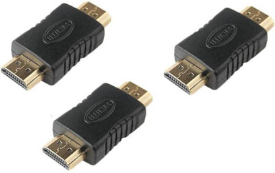 

ShopyBucket SET OF 3PC Gold Plated HDMI M/M Connector Converte HDMI Adapter (Black) USB Adapter(Black)